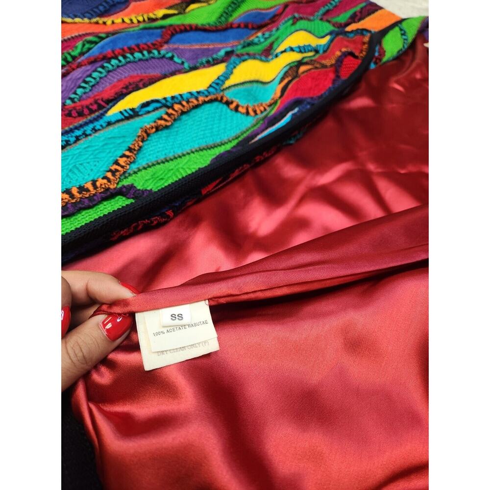 Vintage Cuggi "Coogi" Womens Multicolor Cotton Knit Australia Cardigan-Size SS - Picture 7 of 16